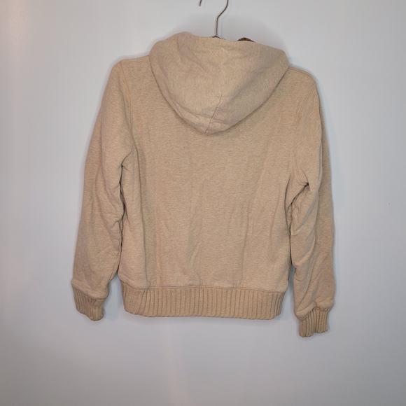 Tommy Hilfiger | Tan and Dark Brow Fuzzy Zip-up Hoodie - Picture 2 of 4